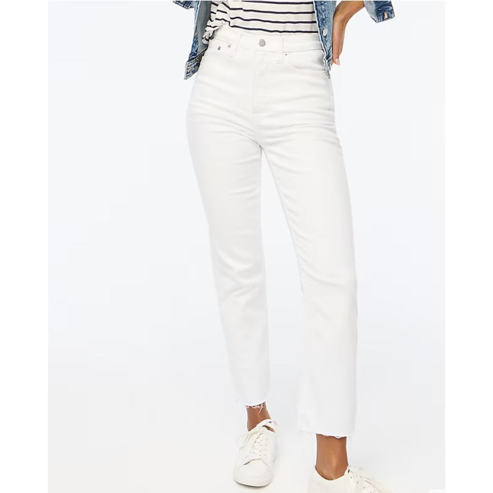 NWT J.Crew White Stovepipe Straight Jean In Signature Stretch Size 32